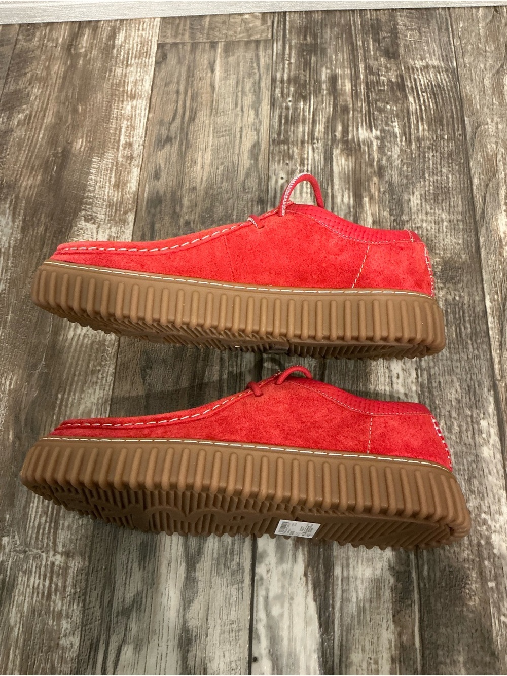 NWOB Clark’s 200 Aniversary Edition Red Suede Men's Casual Creeper Shoes Size 10 - Picture 11 of 16